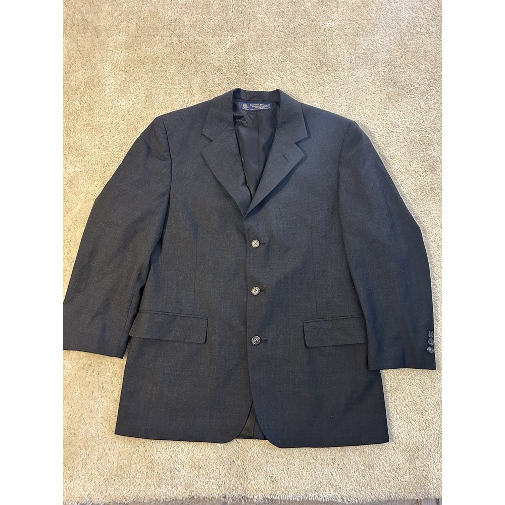 Brooks Brothers Pure Wool Blazer Mens 40R Black Button‎ Pockets Preppy